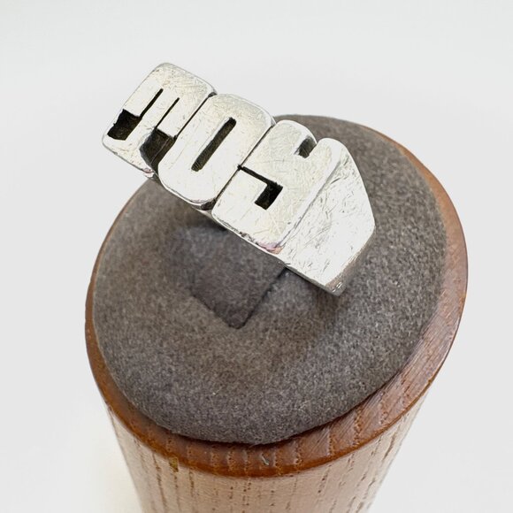 Sterling Silver 925 Toy Three Dimensional Lettering Statement Ring Size 11.25 - Picture 1 of 13